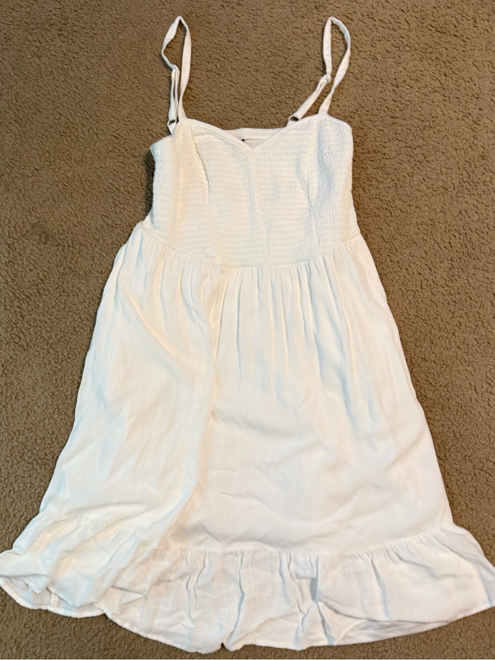 torrid White Smocked Midi Sundress with Ruffle Hem
